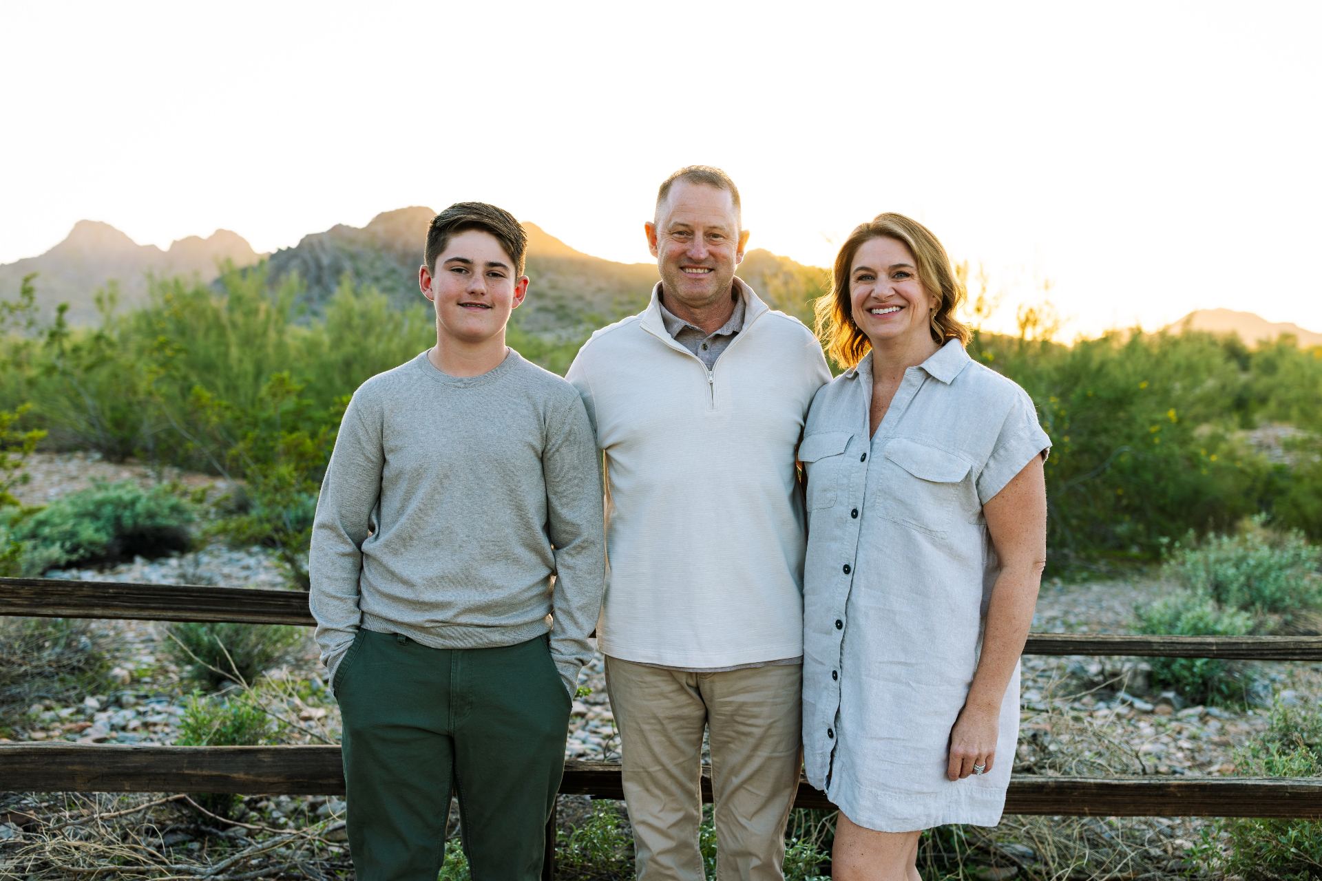 Iain Findlay with his family on their porch in Metro Phoenix
